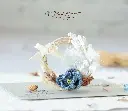 灰烟木蘭花環頸鍊  (藍色)